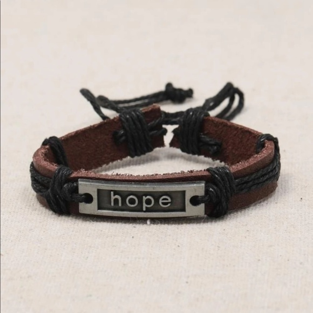 💋 PU Leather Hope Bracelet